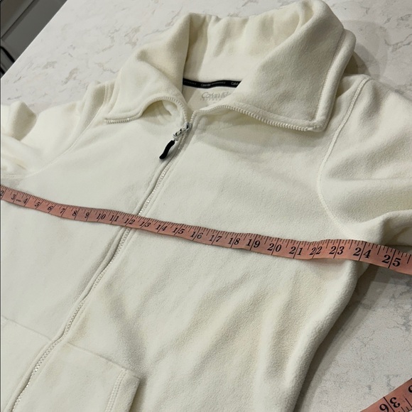 Calvin Klein Performance Women's 1X Full-Zip Hooded Fleece Jacket Winter White - Picture 9 of 13